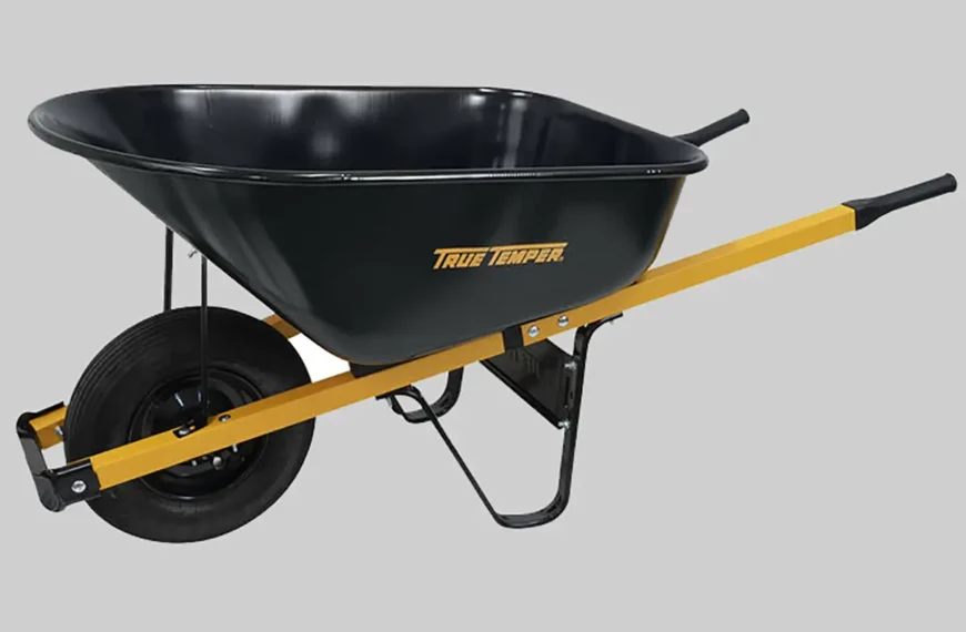 True Temper R6STFFEC 6 Cu. Ft Steel Tray Wheelbarrow